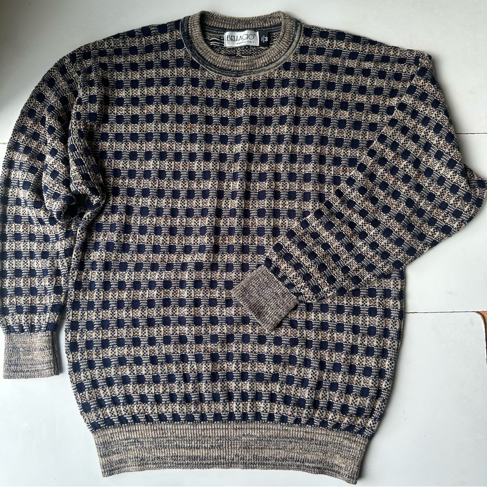 Vintage Unisex Adult Bellagio Designed In ITALY 100% Cotton Sweater Size:M